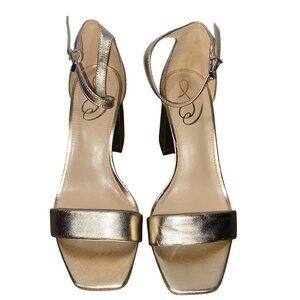 Sam Edelman gold Metallic Block Heel Sandals shoes women’s 7.5 event party